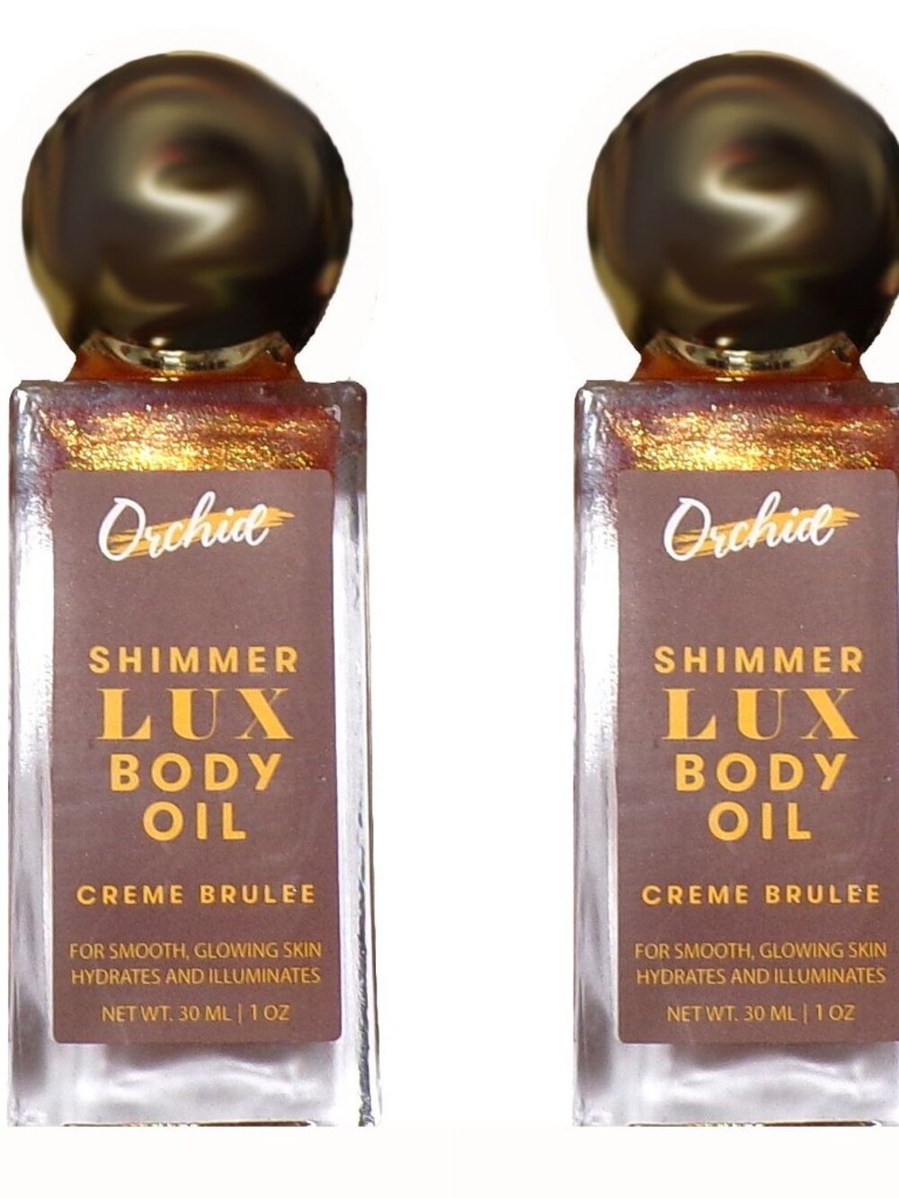 Orchid Shimmer Lux Body Oil Gold Creme Brulee 30 ml Hydrates Illuminates (Set)